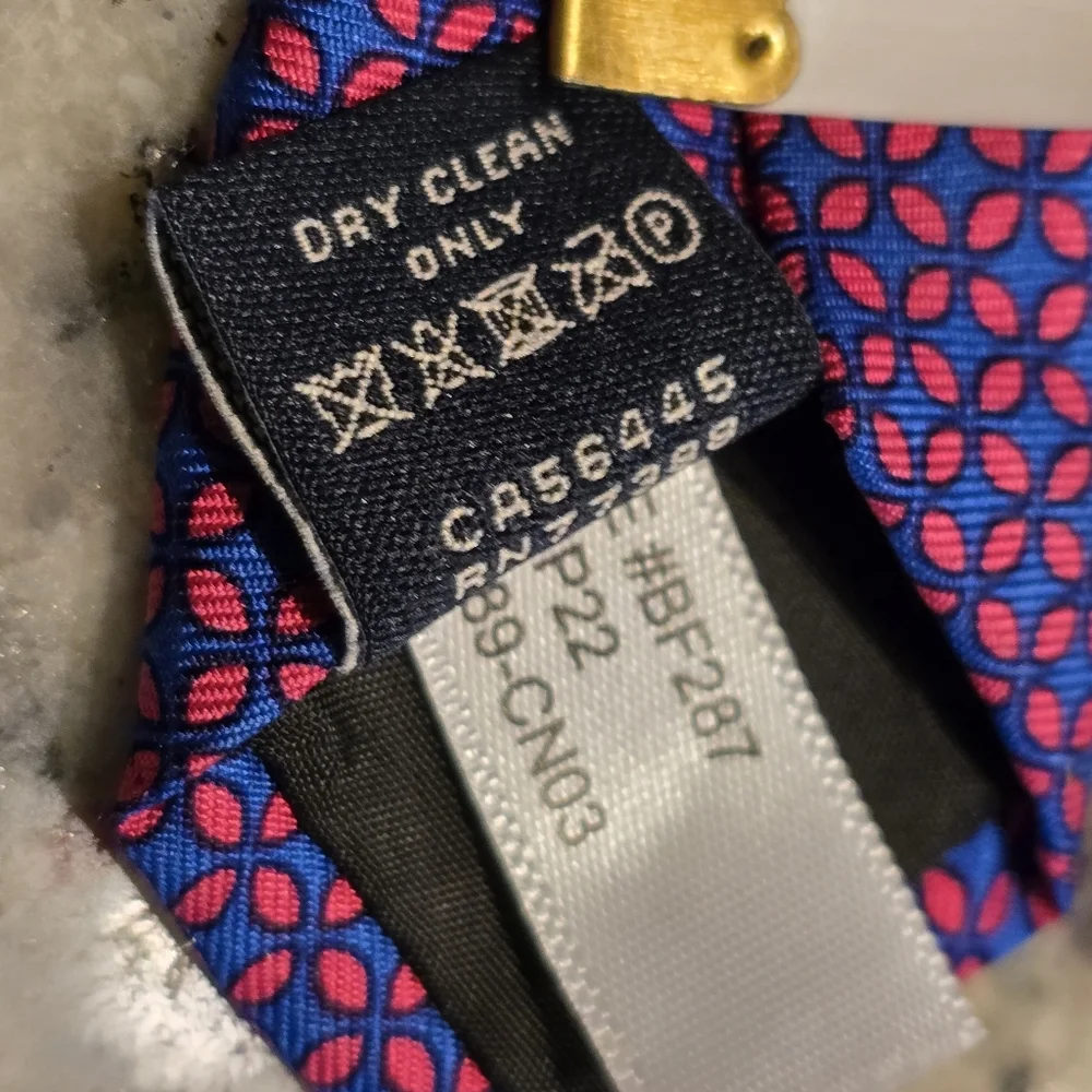 J.Crew 100% Silk Tie – Red/pink & Navy Micro Print